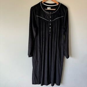 Black Long Sleeve Button-Down Dress